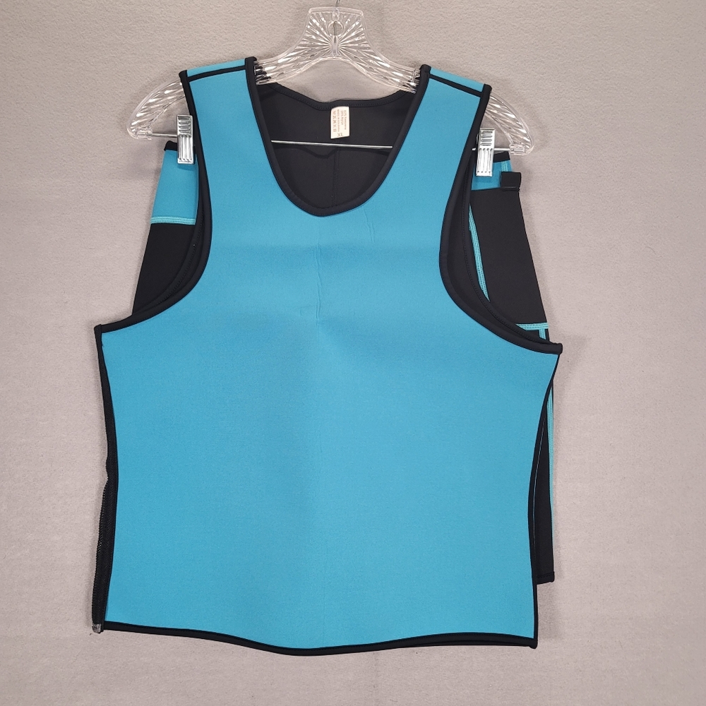 Sweat Vest Men T-shirt Sauna Suit Shaper Side Zip Burn Fat Waist Trainer…
